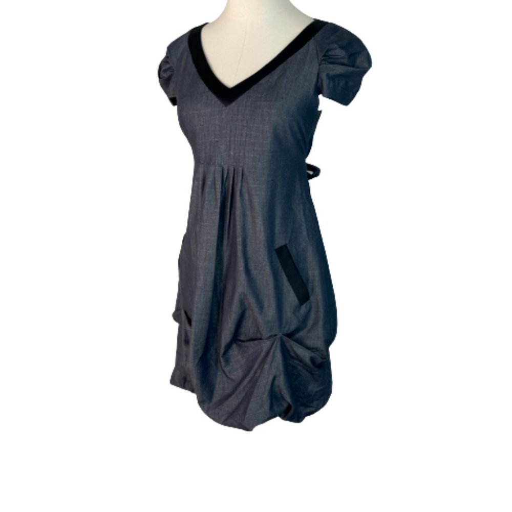 Sarah Mini Dress S Small Blue Scrunch Skirt